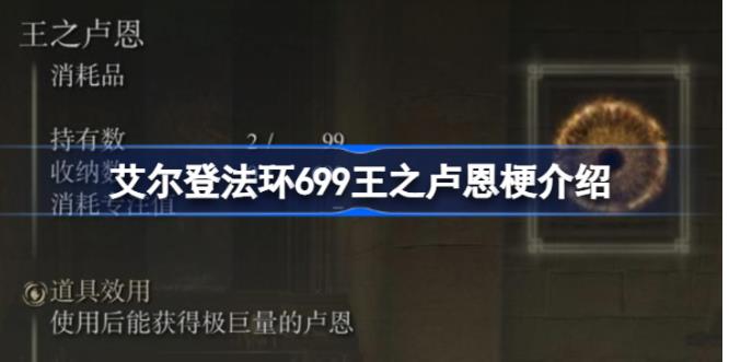 艾尔登法环699王之卢恩什么意思 老头环699王之卢恩梗介绍